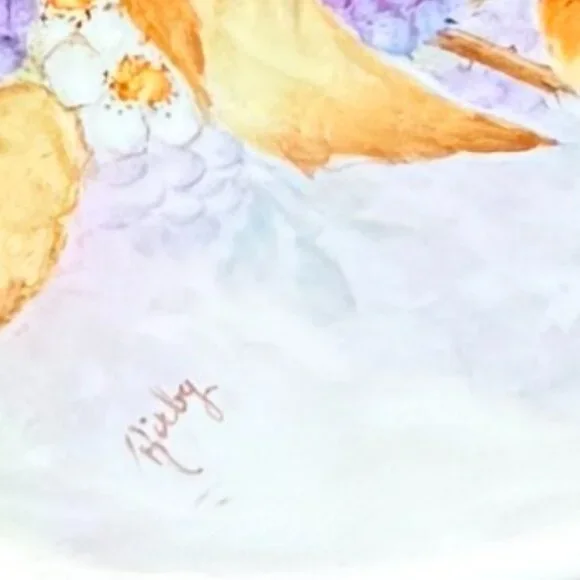 OOAK Hand painted signed Porcelain tray with blackberries vintage - Picture 8 of 10